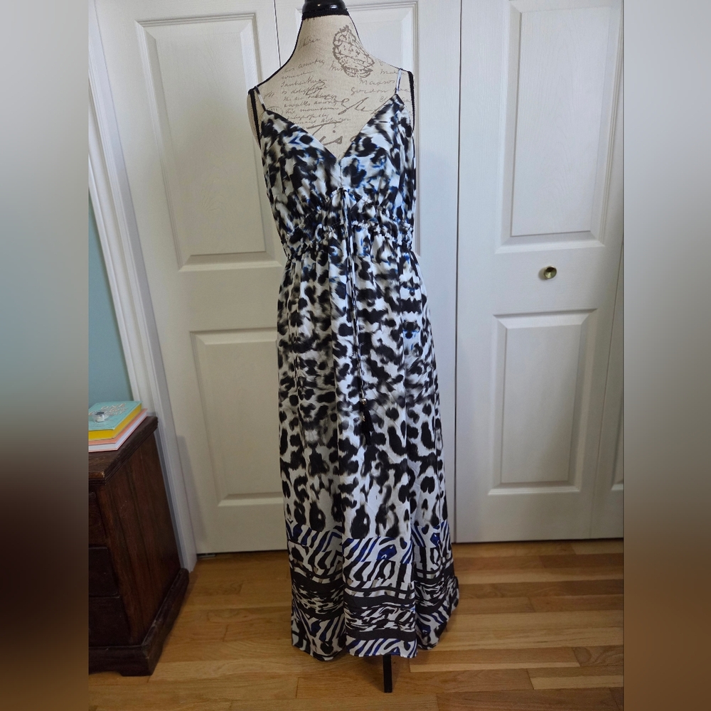 Jennifer Lopez Black and White Patterned Dress Size L